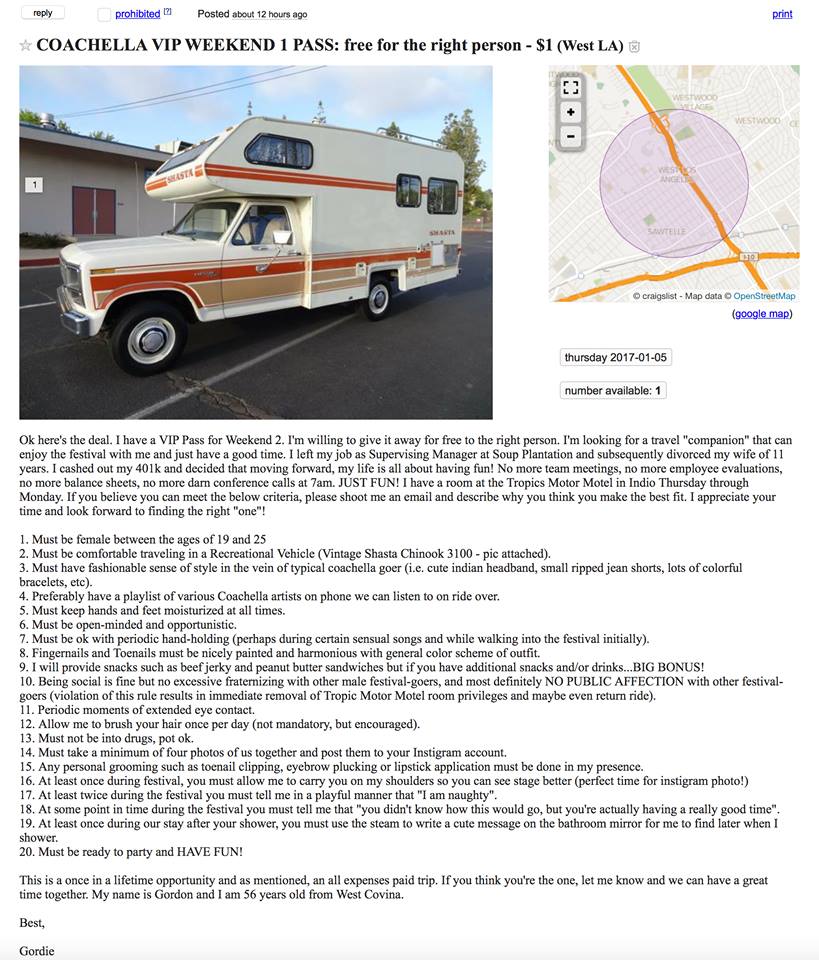 coachella craigslist