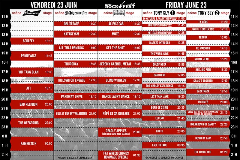 rockfest 2017 horaire