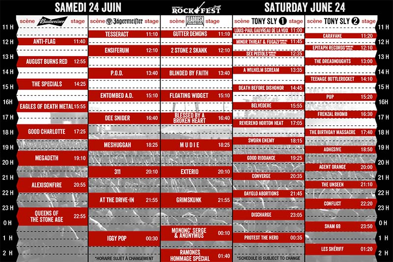 rockfest horaire 2017