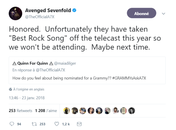 Twitter Avenged Sevenfold 