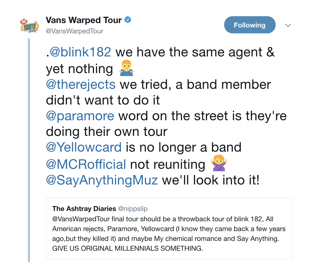 vans warped tour 2018 prog