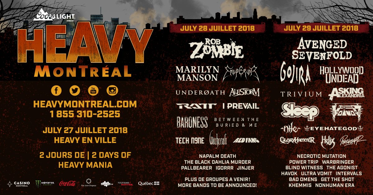 heavy montreal horaire 2018