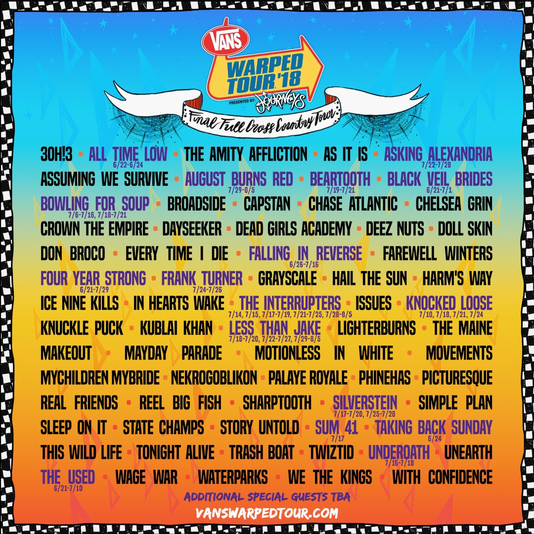 vans warped tour lineup 2018