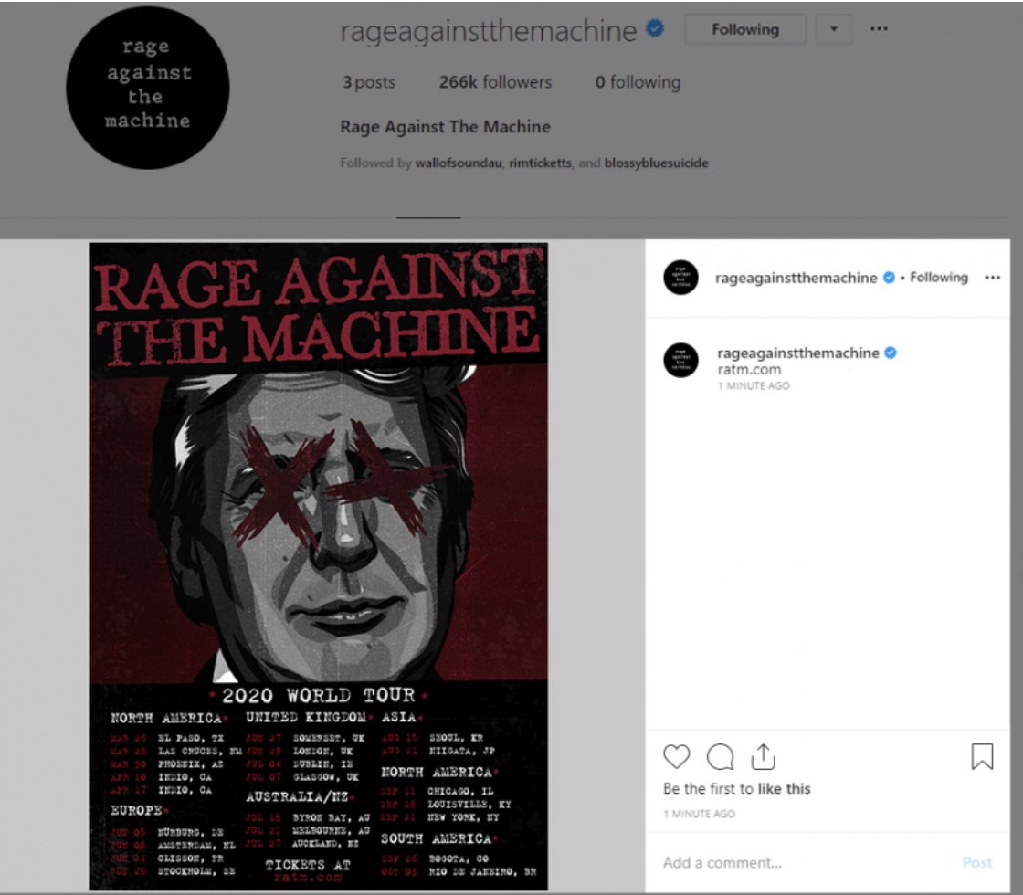 rage against the machine tournee 2020