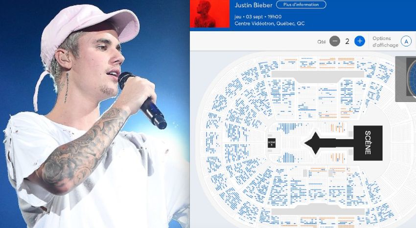 justin bieber centre videotron billets