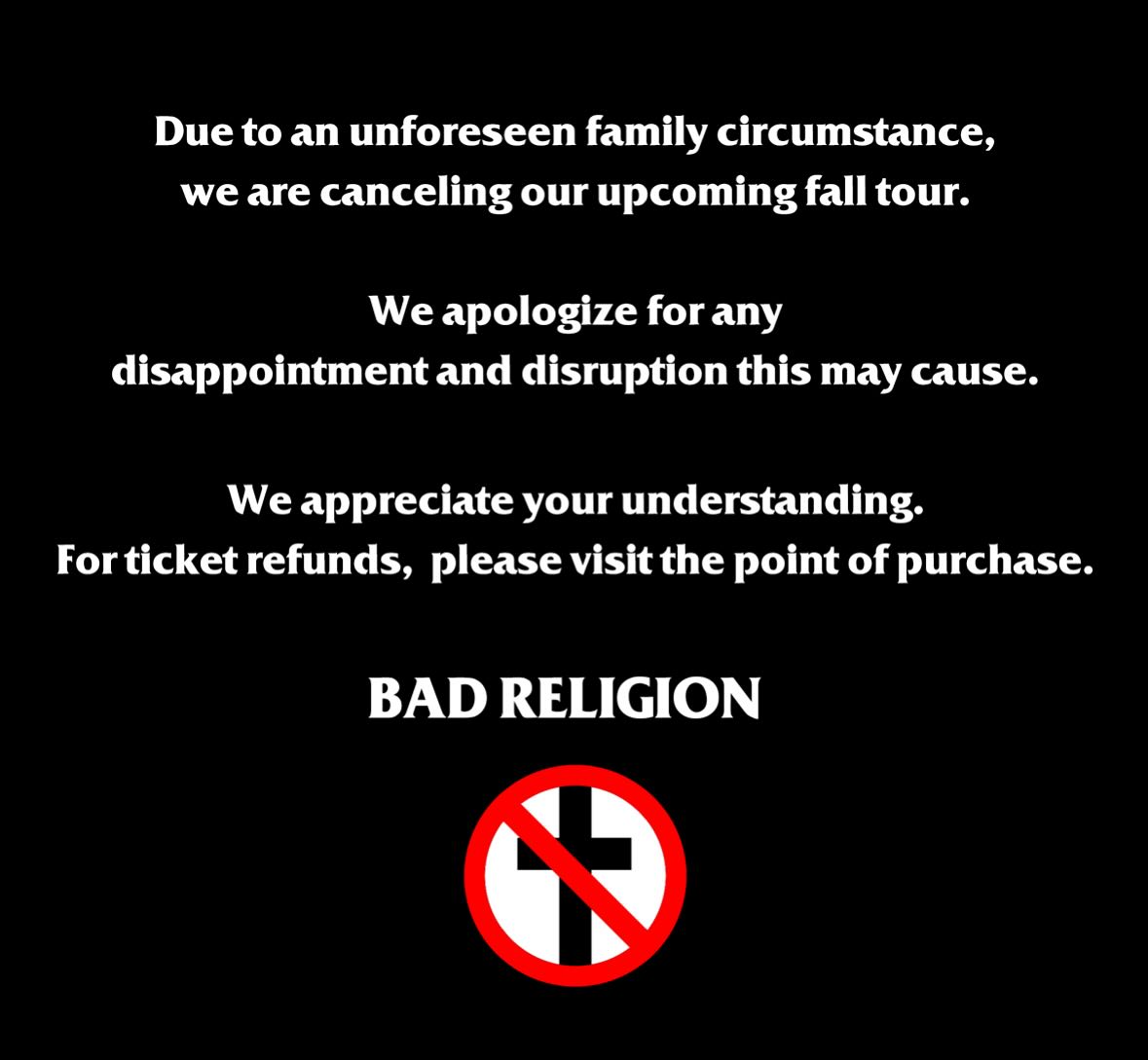 bad religion annulation quebec montreal 2024