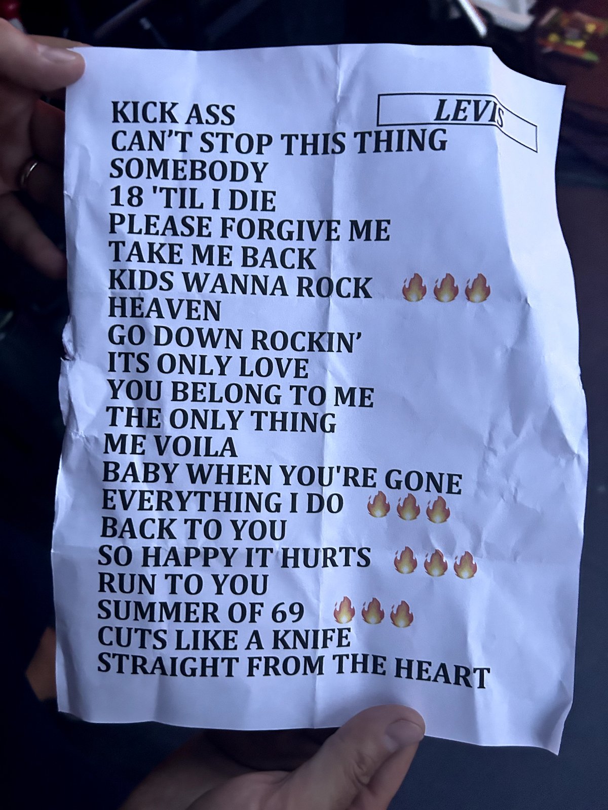 setlist bryan adams festivent 2024