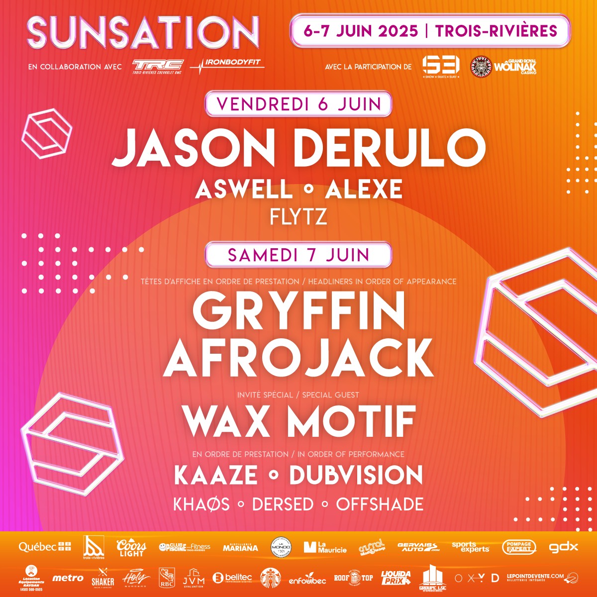 sunsation programmation 2025