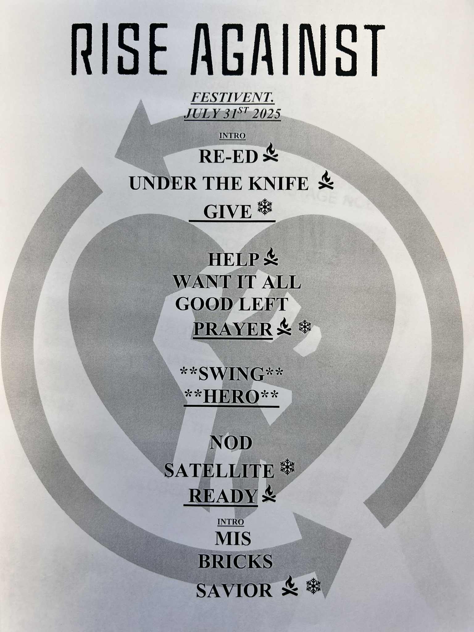 setlist rise against festivent 2025